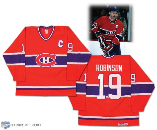 Borje Salming & Larry Robinson Collection of 2, Featuring Robinsons Photo Matched 1986-87 Montreal Canadiens Game Worn Captains Jersey