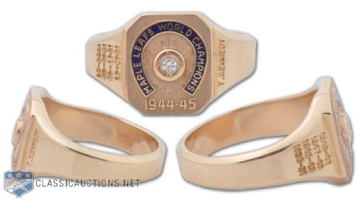 Ted Kennedys 1944-45 Toronto Maple Leafs Stanley Cup Championship Ring