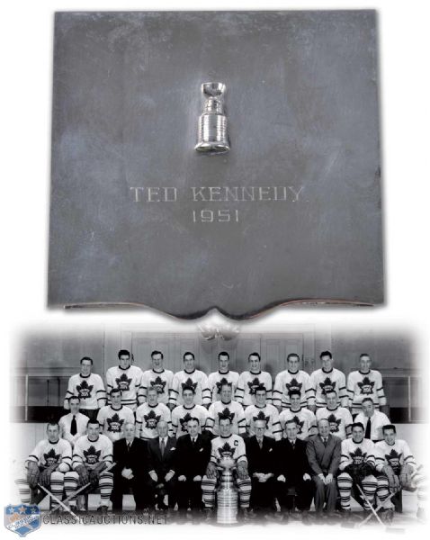 Ted Kennedys 1951 Toronto Maple Leafs Stanley Cup Championship Silver Box