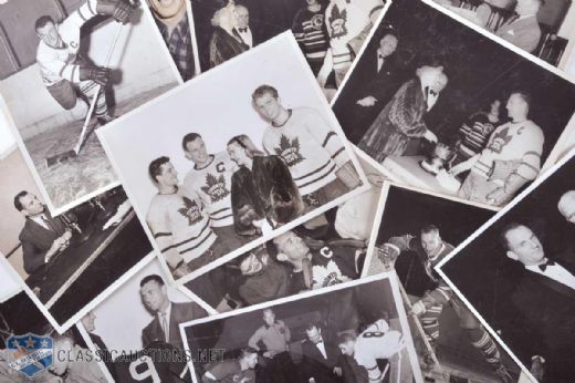 Ted Kennedys Hockey Photo Collection of 15, Featuring 1948-49 Stanley Cup Champion Toronto Maple Leafs 14" x 11" Cup Presentation Photo