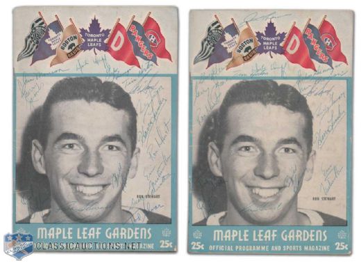 Ted Kennedys 1955-56 Toronto Maple Leafs Team Signed Program, Collection of 2