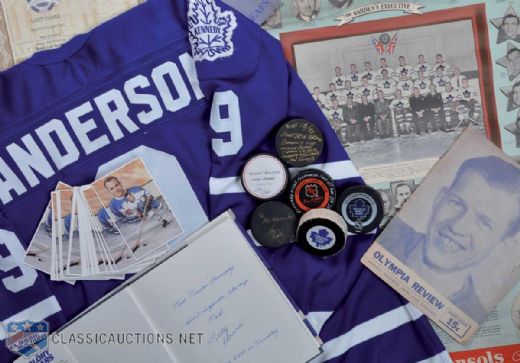Ted Kennedys Toronto Maple Leafs Memorabilia Collection, Including Glenn Anderson #9 Maple Leafs "Kennedy" Honoured Number Jersey