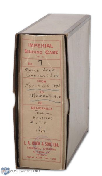 Maple Leaf Gardens Document Collection Binder# 7 - November 1, 1938 to March 31, 1940