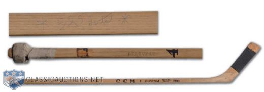 Jean Béliveaus 1963-64 Stick, Used to Score His 325th Goal, Breaking Nels Stewarts Record