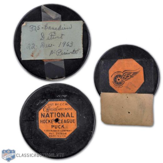 Jean Béliveaus 325th Career Goal Puck, Which Broke Nels Stewarts Record