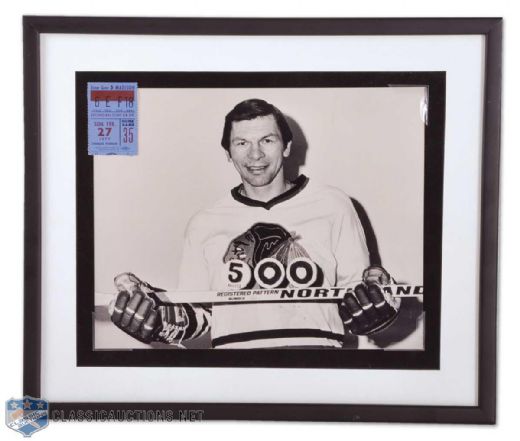 Stan Mikitas 500th Goal Framed Montage, Collection of 2