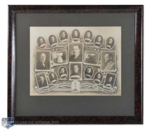 Cy Dennenys 1927 Ottawa Senators Framed Team Photograph
