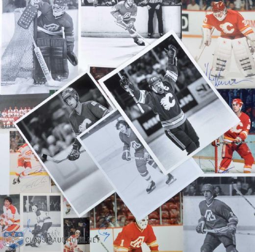 Atlanta & Calgary Flames Photos & Postcard Collection of 276 with Signed Craig, Lysiak, McDonald, MacInnis, Mullen, Gilmour, Vernon & More