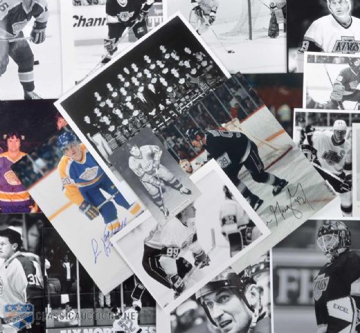 Los Angeles Kings Photo Collection of 462 with 8 Signed Gretzky, Plus Signed Dionne, Triple Crown Line, Robitaille & More