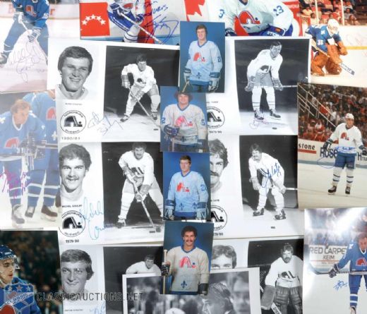 Quebec Nordiques Photo & Postcard Collection of 313 with Signed Tremblay, Tardif, Lafleur, Peter & Anton Stastny, Goulet, Sakic, Sundin & Others!