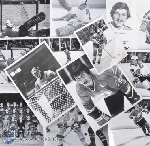 Oakland/California Seals & Cleveland Barons Photo Collection of 70 with Signed Meloche, MacAdam & Maruk - Plus Great Goalie Mask Photos!