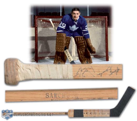 1965-67 Terry Sawchuk Toronto Maple Leafs Game-Used Team-Signed CCM Stick