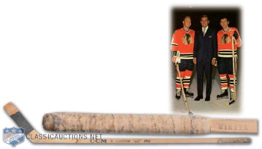 1960s Stan Mikita Chicago Black Hawks Banana Hook CCM Signed Game-Used Stick