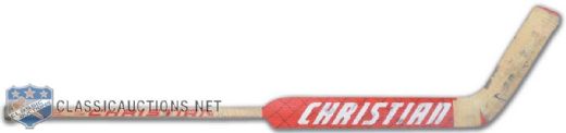 Early-1990s Ed Belfour Chicago Black Hawks Christian Game-Used Stick
