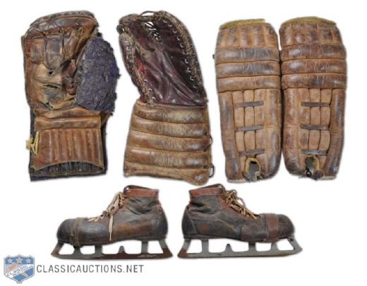 1950s Hockey Goalie Pro Equipment Collection
