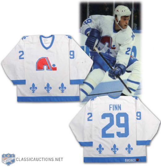 Circa 1990 Steven Finn Quebec Nordiques Game-Worn Jersey