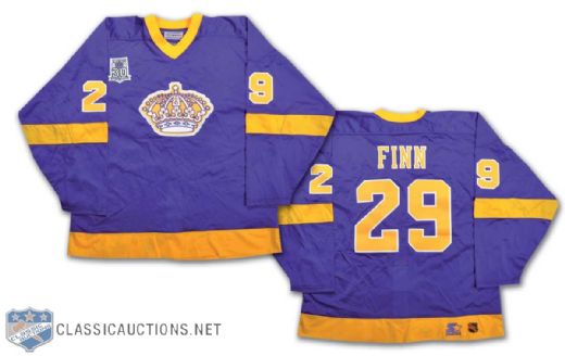 1996-97 Steven Finn Los Angeles Kings 30th Anniversary Game-Worn Jersey