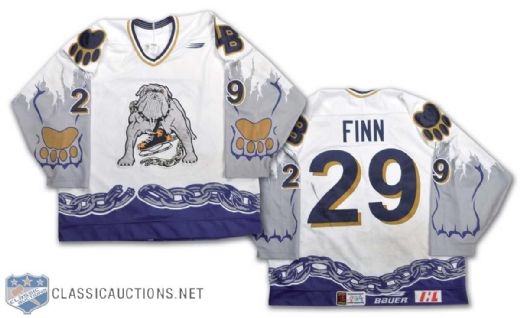 1997-98 Steven Finn IHL Long Beach Ice Dogs Game-Worn Jersey