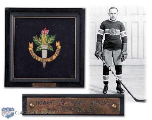 Howie Morenz Hockey Hall of Fame Framed Crest (7 1/2" Square)
