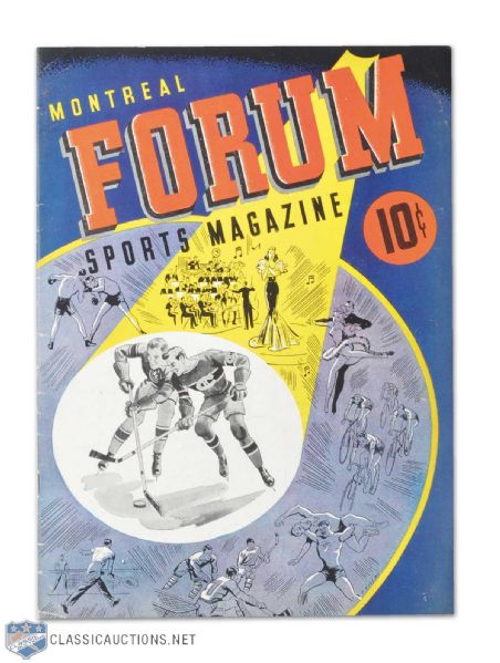 Maurice Richard 1st NHL Goal Program, 1951 Night Pin & 1940s Playing Cards