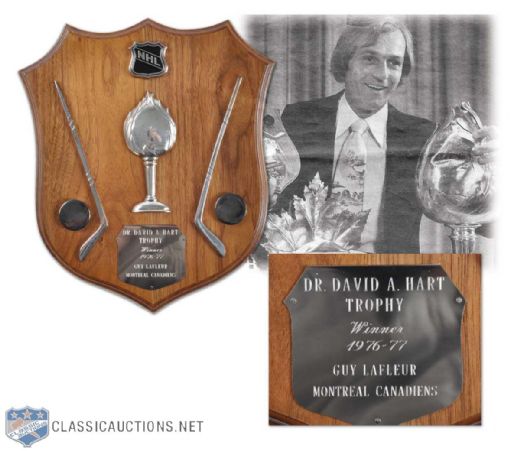 1976-77 Guy Lafleur Hart Memorial Trophy Plaque