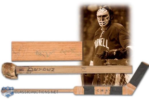 Ken Dryden 1966-67 Cornell Big Red Team-Signed Game-Used CCM Goalie Stick