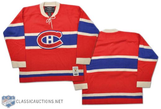 Montreal Canadiens Wool Jersey Signed by 4 Legends - Jean Béliveau, Henri Richard, Dickie Moore & Guy Lafleur!
