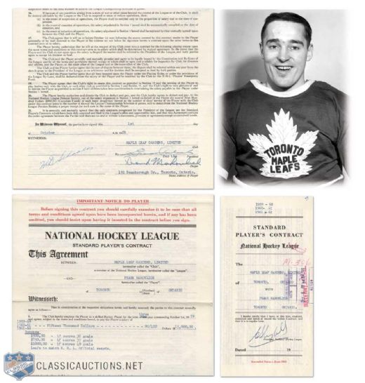 1959-62 Frank Mahovlich Toronto Maple Leafs NHL Contract Signed by Mahovlich, Imlach & Campbell