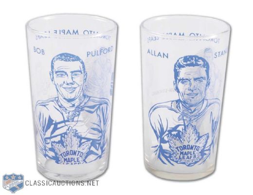 1960-61 Allan Stanley & Bob Pulford Toronto Maple Leafs York Peanut Butter Glasses