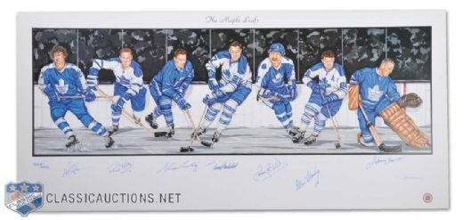 Maple Leafs Limited Edition Lithograph Autographed by 7 HOFers