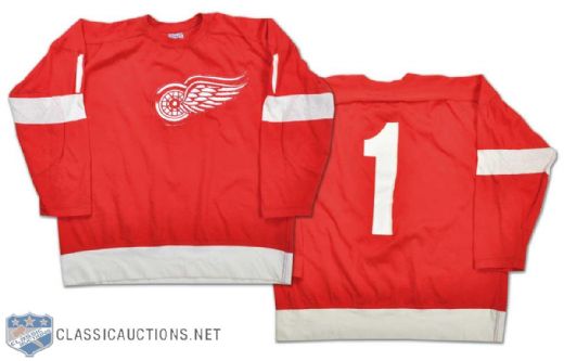 1960s Detroit Red Wings Game-Worn Goalie Jersey Attributed to Roger Crozier