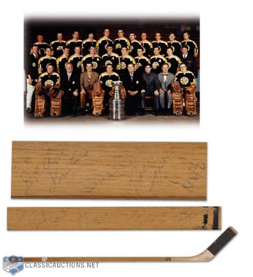 1969-70 Fred Stanfield Stanley Cup Champion Boston Bruins Game-Used Stick Signed By 21, Including Bobby Orr, Phil Esposito and Johnny Bucyk