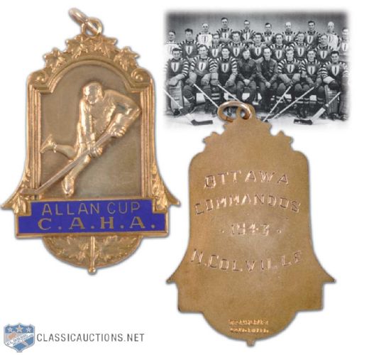 1943 Neil Colvilles Ottawa Commandos Allan Cup Championship Medal