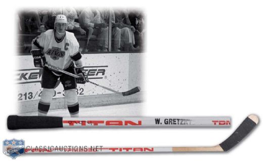 1989-90 Wayne Gretzky LA Kings Game-Used Titan Stick