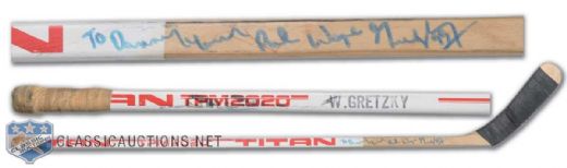 1983-84 Wayne Gretzky Autographed Game-Used Titan Stick