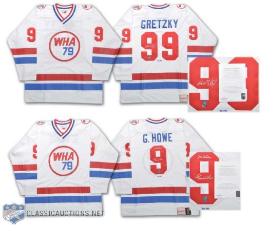 Gretzky & Howe 1979 WHA All-Star Game Signed Limited Edition Jerseys