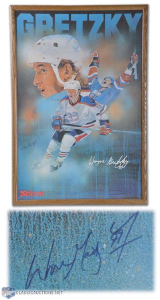 1982 Wayne Gretzky Autographed Framed Neilson Poster (37 3/4" x 25 1/2")