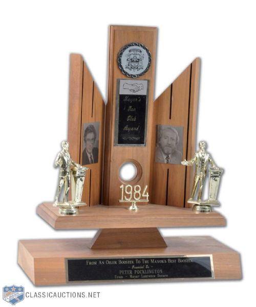 1984 Peter Pocklington Mayor`s Fan Club Award Trophy