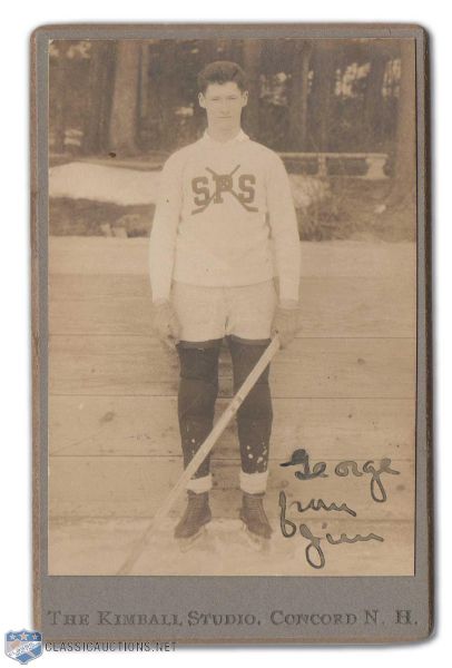 Late-1900s Early-1910s St. Pauls School Hockey Player Cabinet Photo (4" x 2 1/2")