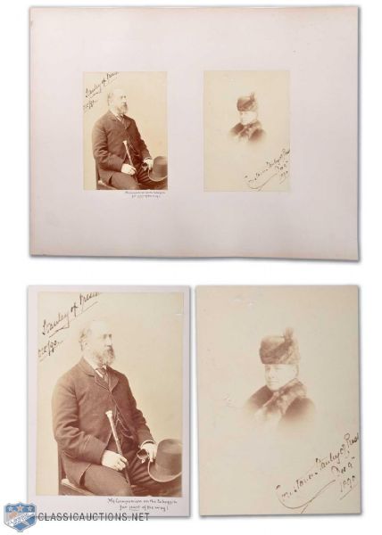 Exceptional 1890 Lord Stanley of Preston & Lady Stanley Signed Photos!