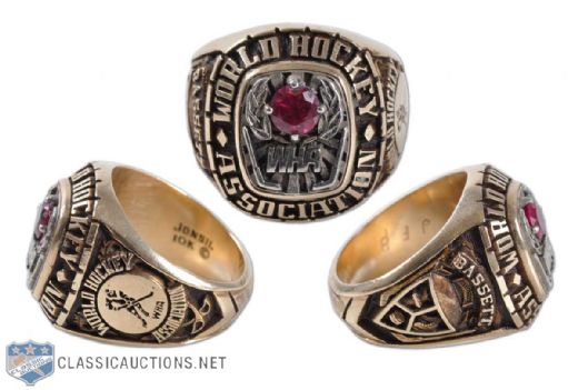 1970s John F. Bassett World Hockey Association 10K Gold Ring