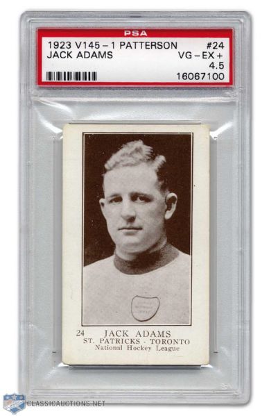 1923-24 V145-1 William Paterson #24 Jack Adams RC - PSA 4.5+