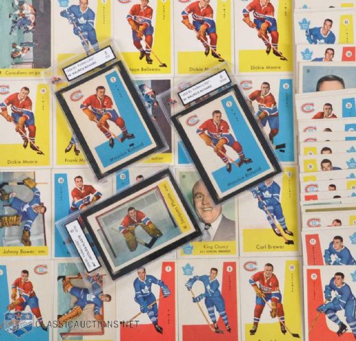 1959-60 Parkhurst Lot of 59 with Graded Richard (2) & Plante