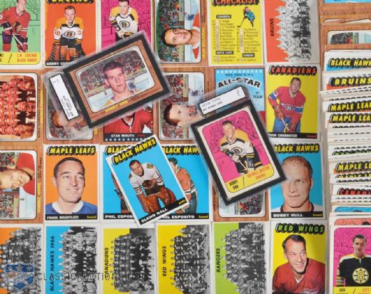 1965-68 Topps Card Lots Including Graded Orr RC & Esposito RCs