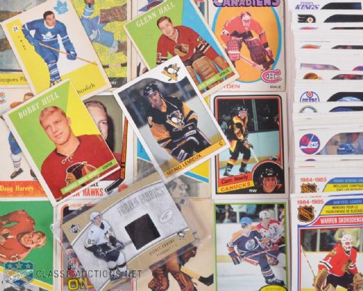 Hockey Star Card Collection of 36 Including Bobby Hull RC + Mario RC OPC Set