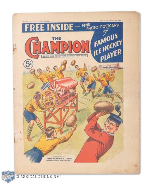1936 The Champion Magazine - Held a Stars of the Ice Rinks Postcard!