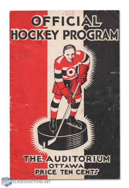 1932-33 Ottawa Senators Team-Signed Program with Denneny & Connell
