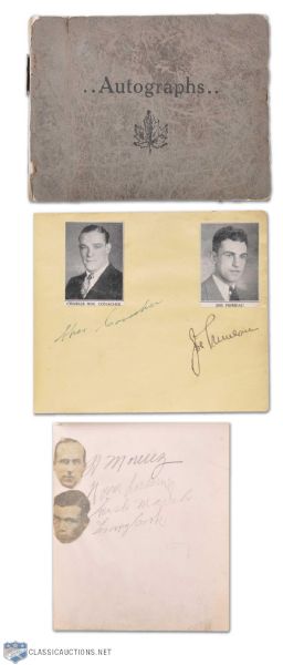 1933-34 NHL Autograph Booklet Signed By 70 Including Howie Morenz, George Hainsworth, Charlie and Lionel Conacher, Babe Siebert and Lester Patrick