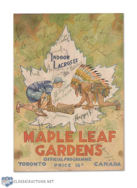 1932-33 Toronto Maple Leafs Team-Signed Program Cover with Smythe, Conacher & Irvin