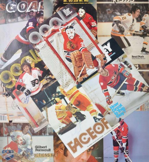 Hockey Hall of Famers Signed Magazine Covers Collection of 62